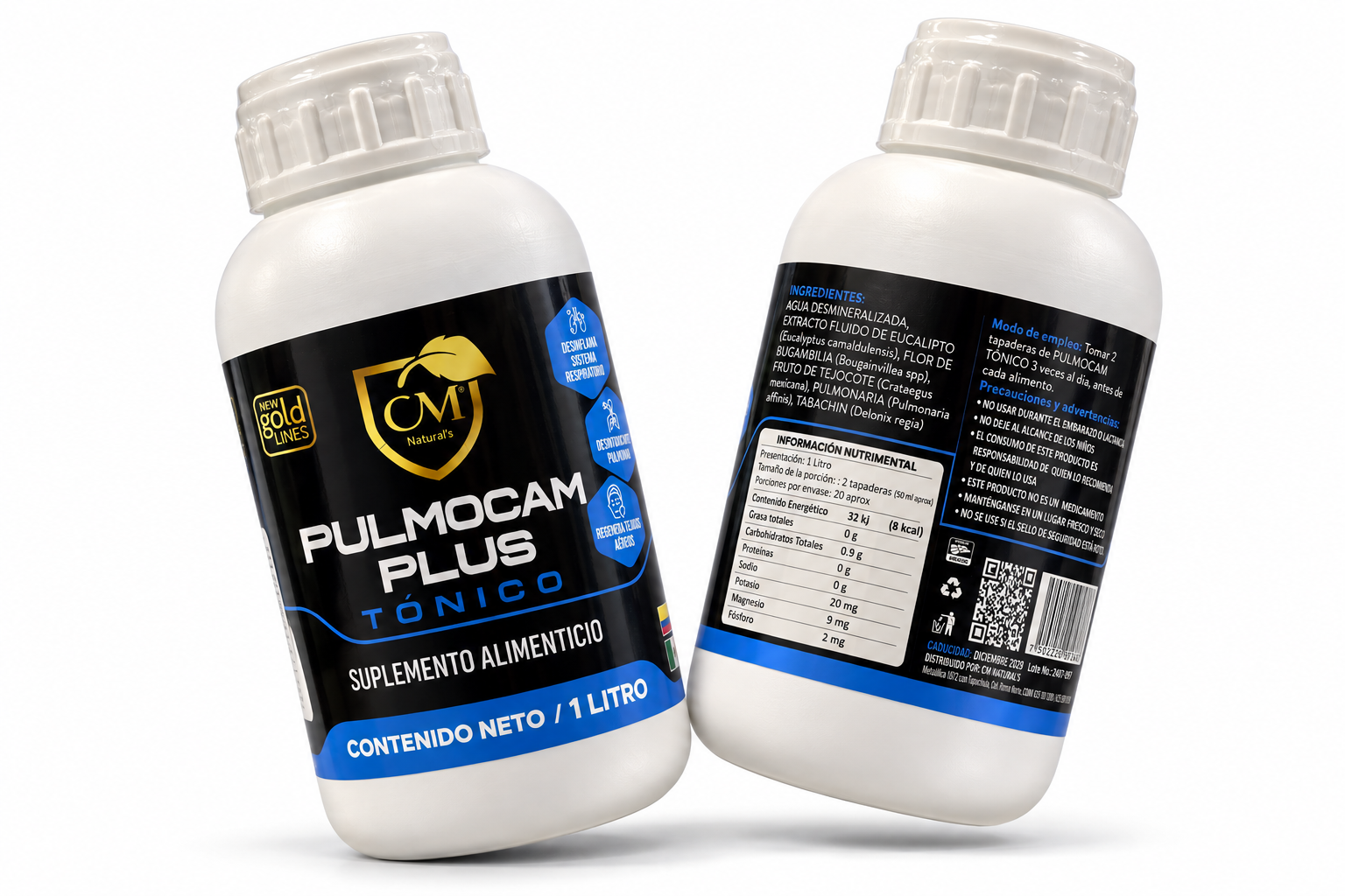 Botellas de suplemento Pulmocam Plus